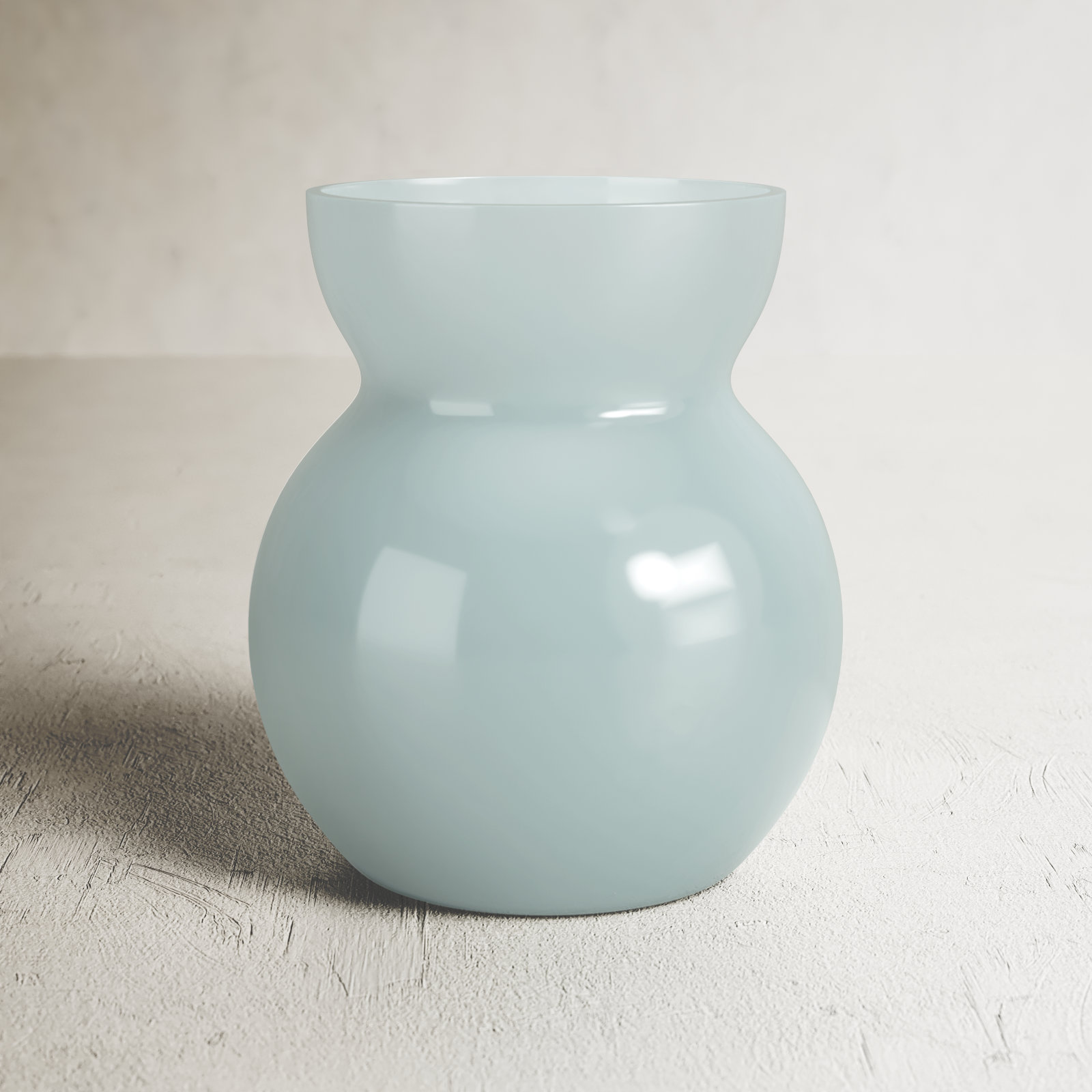 Guliana Handmade Glass Table Vase, Light Blue, 8" H x 6.75" W x 6.75" D