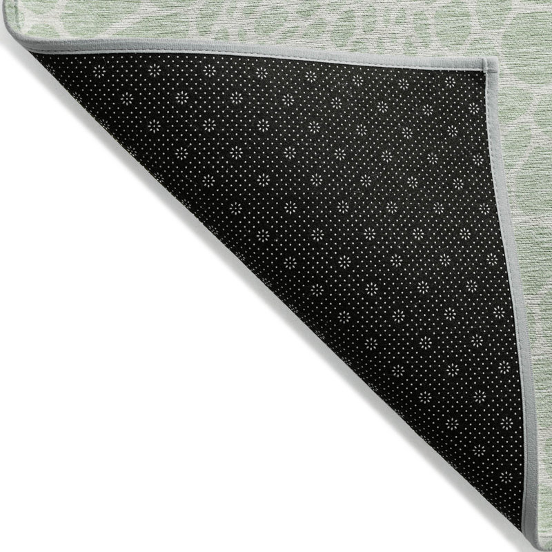Tapis extérieur lavable géométrique vert menthe 3 pi x 5 pi