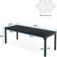 Long bureau d'ordinateur rectangulaire, bureau robuste pour 2 personnes, poste de travail de style industriel avec pieds réglables-505115714