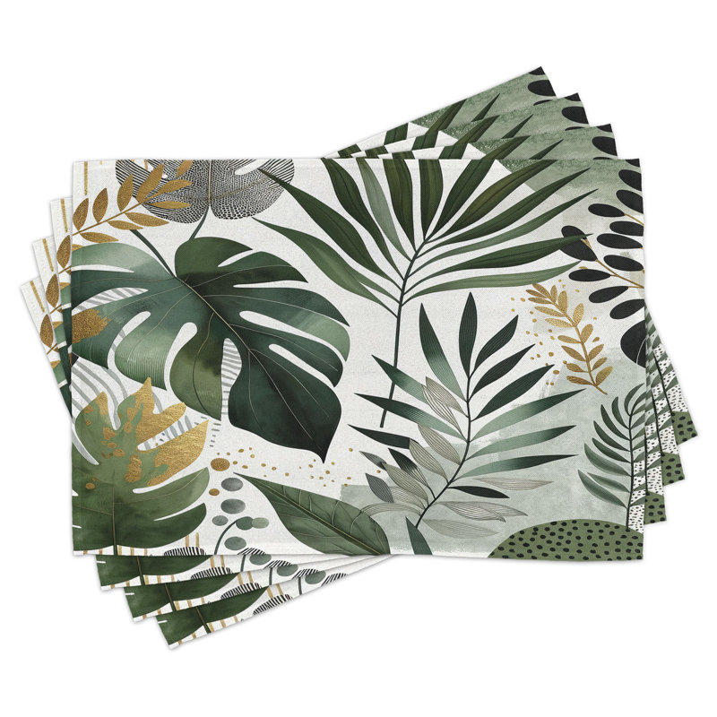 Ensemble de 4 napperons verts Ambesonne