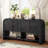 Versatile Console Table With Woven Wood Slats And Solid Wood Veneer For Entryway, Hallway, Or Living Room | Gift Idea-1498688547