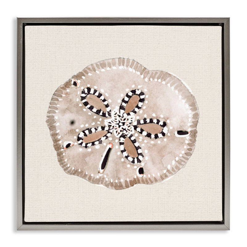 Cadre flottant taupe et beige sable, design par Lanie Loreth, H 18 po x l 18 po, Cadre flottant gris lustré