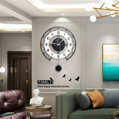 Horloge murale moderne et minimaliste pour le salon et la salle à manger - Design décoratif nordique avec look de qualité supérieure