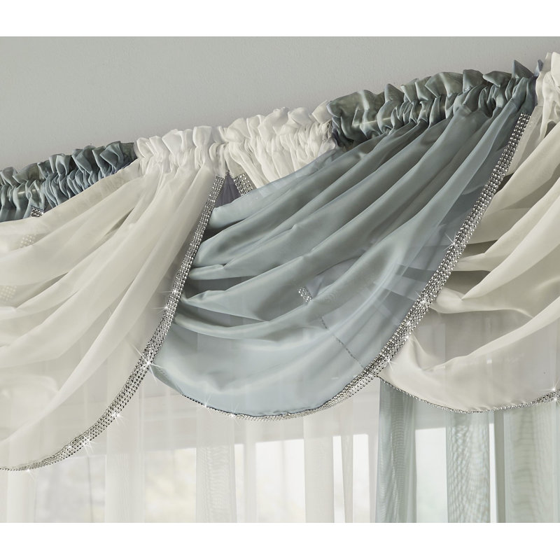 Anson Solid Colour Swag Window Valance, Silver