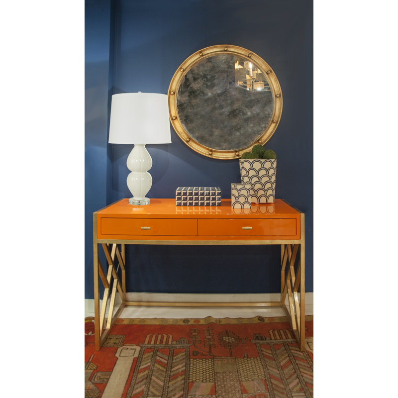 Federal Round Metal Wall Mirror, Gold Leaf, 28" x 28"