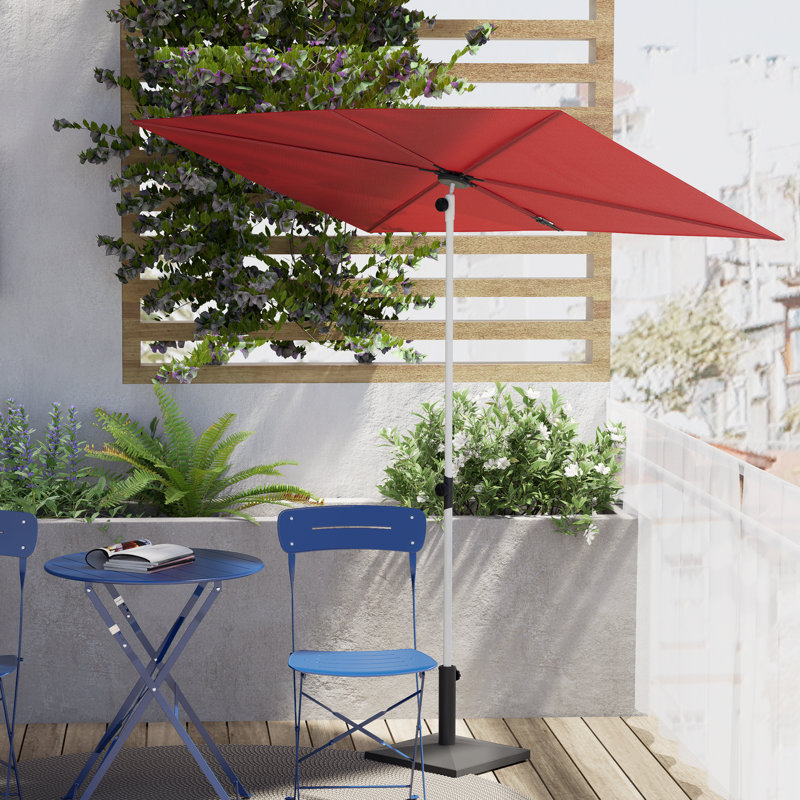 182.9cm X 131.05cm Rectangular Market Parasol, Red