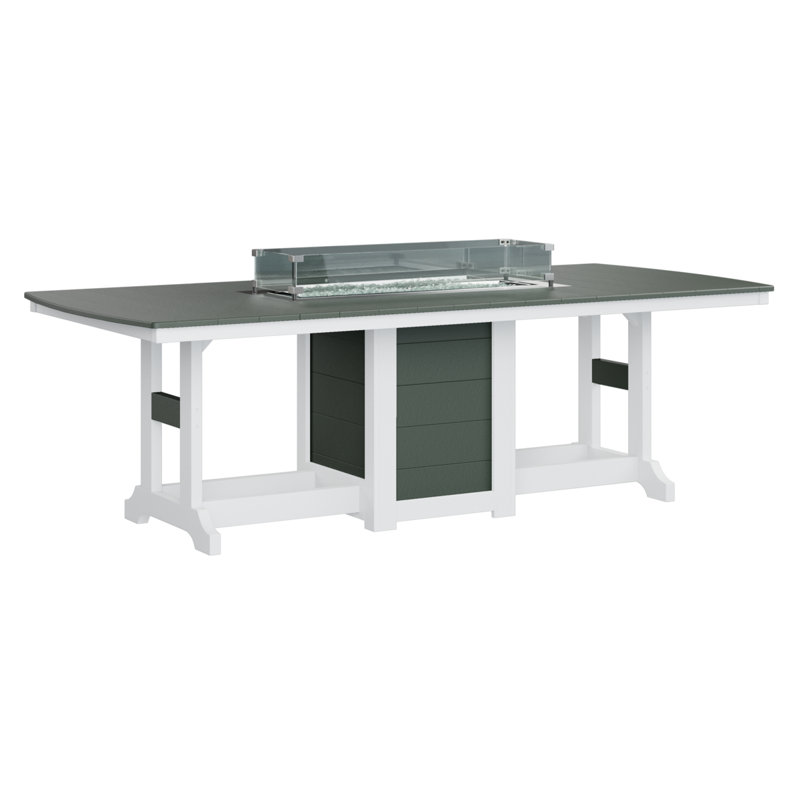 Table de bar avec foyer d'extérieur 96 po Calabria, H 39,5 po x l 44 po x P 96 po, Bronze martelé