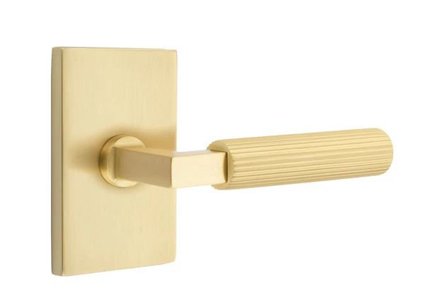Levier de porte de passage, Gauche, Laiton satiné
