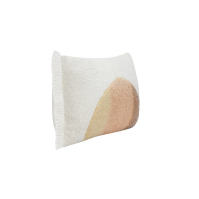 Rahun 14x26 Hand-Dip Dyed Fabric Ivory Throw Pillow