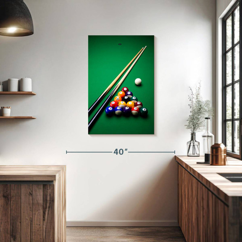 Playing Pool, 36" H x 24" W