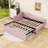 Twin Upholstered Daybed with Pop Up Trundle-608893599