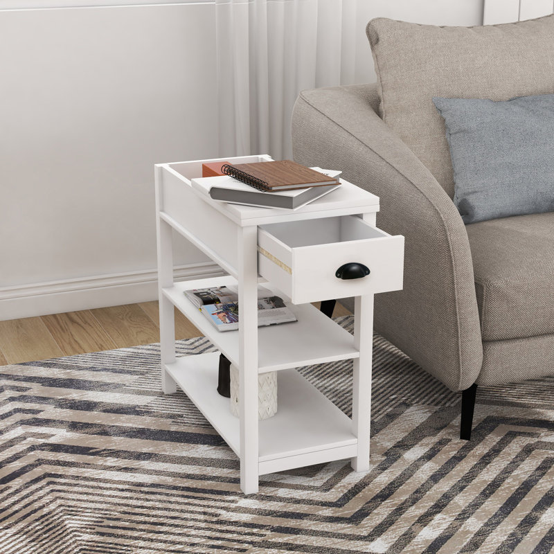 Table d'appoint étroite avec tiroir, table d'appoint