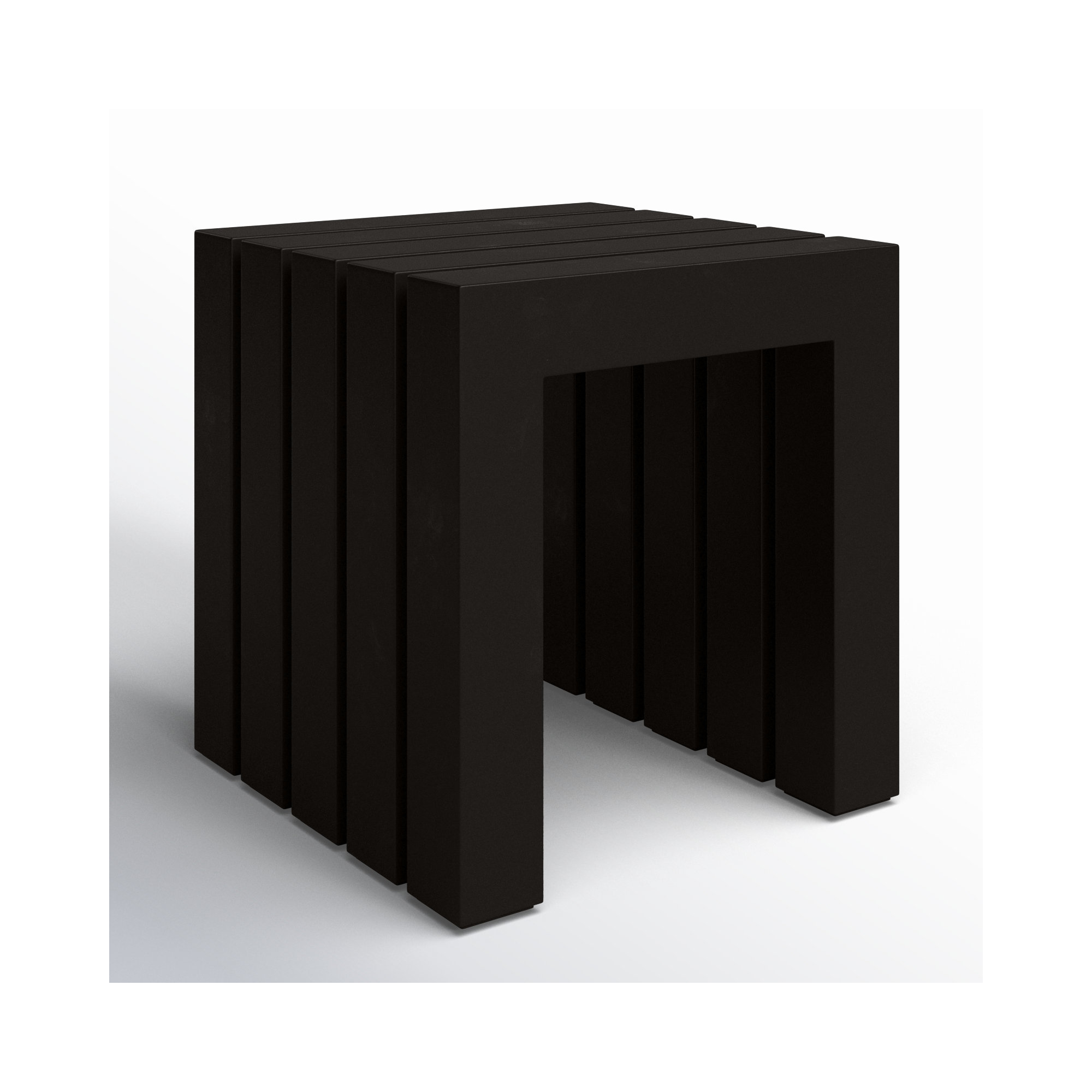 Kine Steel Accent Stool, Black