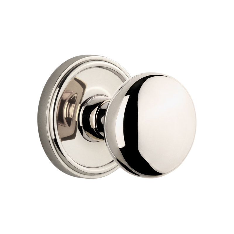 Grandeur Georgetown Rosette Double Dummy with Fifth Avenue Door Knob, Polished Nickel