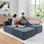 Canapé modulaire 114 po avec méridienne en forme de L, canapé modulaire avec repose-pieds mobile 114 po, canapé-lit pour salon, sans assemblage requis, gris-566690761-566690804