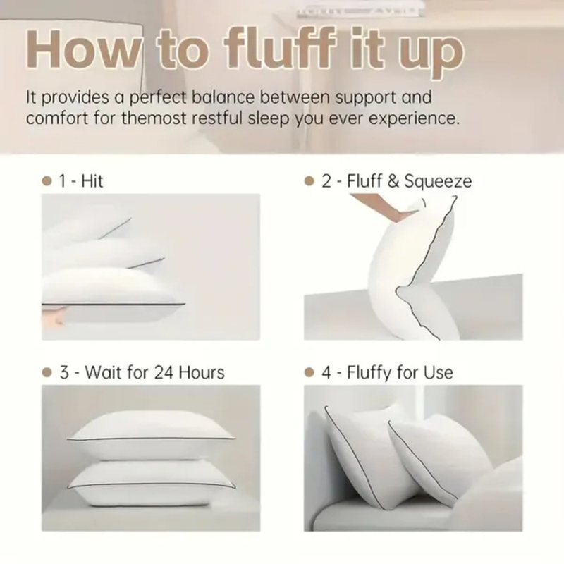 King Size Premium Bed Pillow With Adjustable Natural Cotton Support (1 Pack)