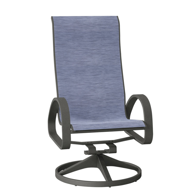 Fauteuil de patio pivotant Hiraku, Graphite texturé, Rivière
