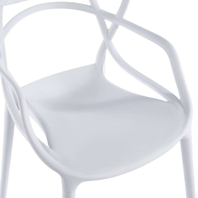 Chaise en plastique 4 pièces, Blanc