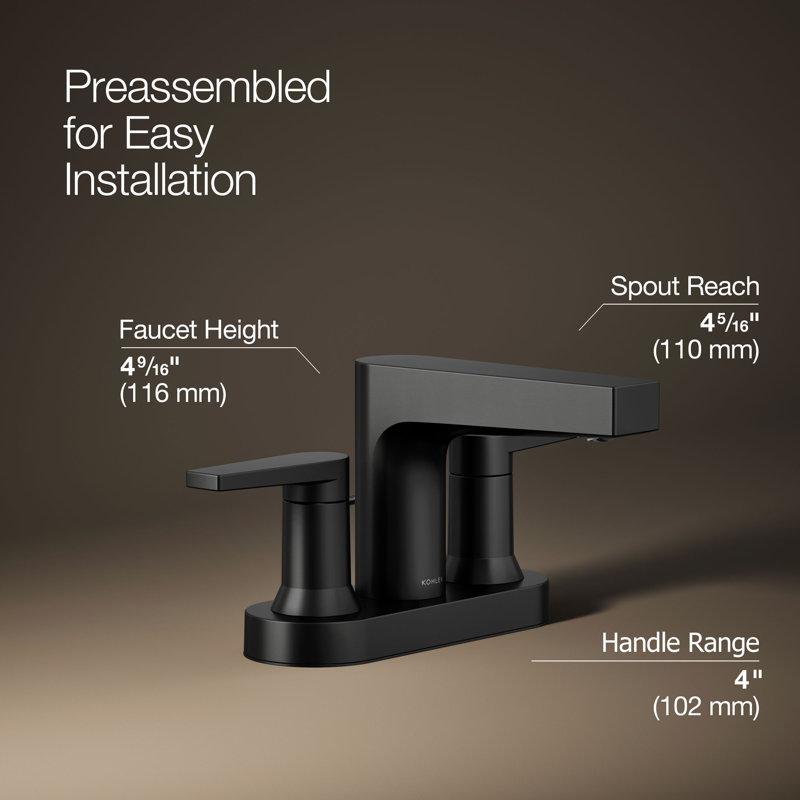 Taut Centerset Bathroom Sink Faucet, Matte Black