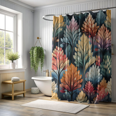 Arbres colorés - Rideau de douche Premium