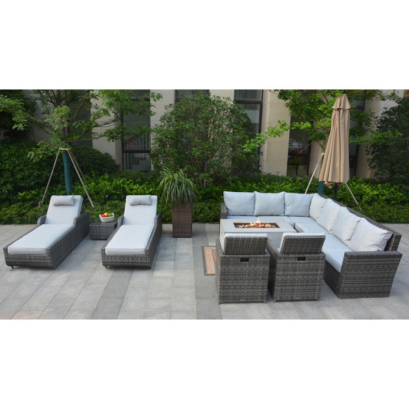 9 - Person Patio Conversation Set with Cushions