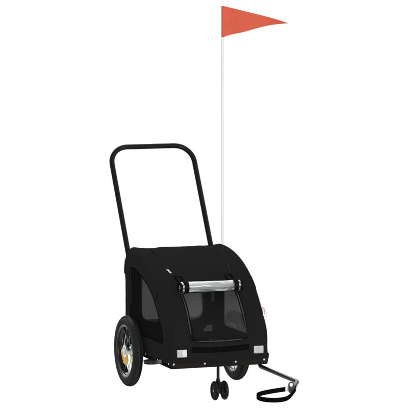 Foldable Pet Bike Trailer, 125 x 52 x 53 cm, black