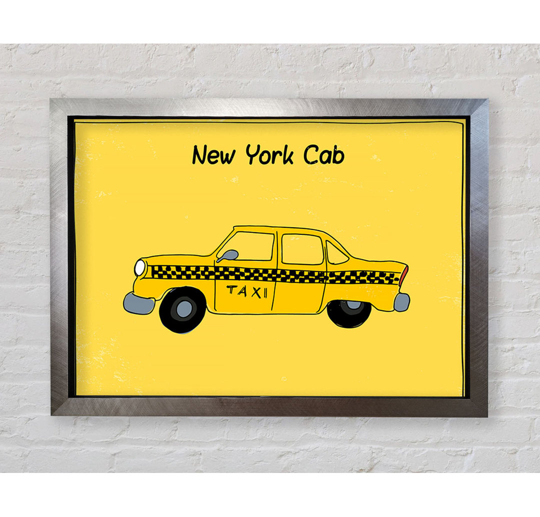 NYC Retro Cab Gerahmter Druck