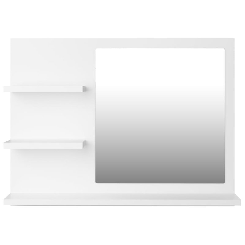 Miroir de salle de bain avec tablettes, Blanc, H 17,7 po x l 23,6 po x P 4,1 po