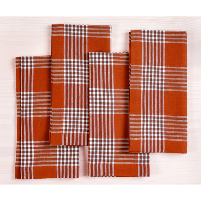 Glen Check - 100% Pure Linen Dinner Napkins