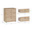 Tekita Modern 3-drawer chest of drawers, small storage cabinet, engineered wood, beige, 54 cm W x 66.3 cm H x 34.8 cm D-391126111