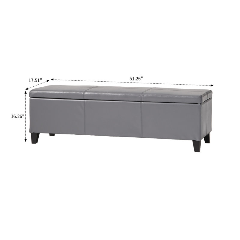 Banc rembourré Haelly, Gris