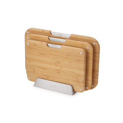 Ensemble de planches à découper en bambou 3 pièces avec support Joseph Joseph