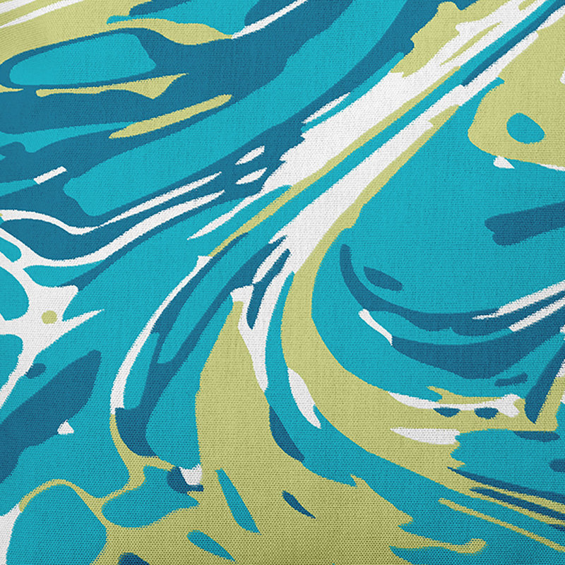 Housse et insert de coussin d'extérieur carré en mélange de marbre, 18 po x 18 po, Turquoise