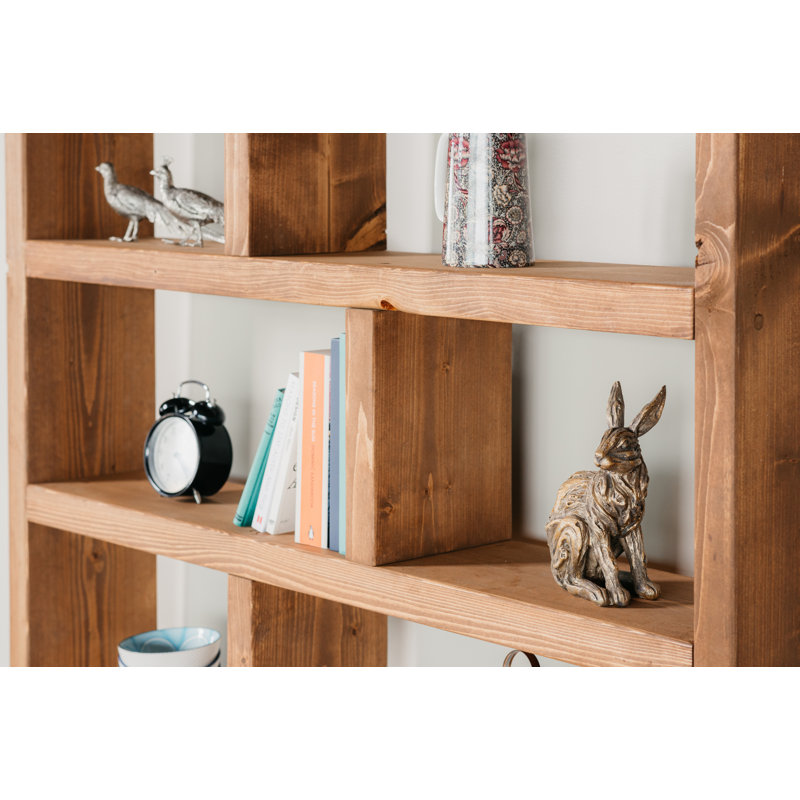 Badlands Solid Wood Library Bookcase, Dark Oak, 211 H x 143 W x 19.5 D cm