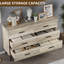 Commode à 6 tiroirs avec éclairage DEL Roselynne, commode pour chambre-1309404217