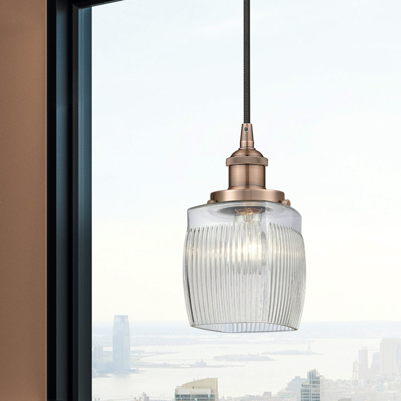 Luminaire suspendu simple à 1 lumière Mireya, Cuivre