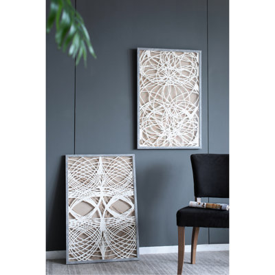 Ensemble de 2 décorations murales en forme de boîte-cadre, 23,5 x 1 x 35,5 po, cadre délavé gris, création détaillée, enrichit les espaces de bureau et de la famille 2 garnitures, formation complexe délavée grise, orne les bureaux modernes