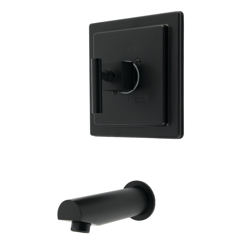 Robinet de baignoire à pression équilibrée à poignée simple Kingston Brass Claremont, Noir mat