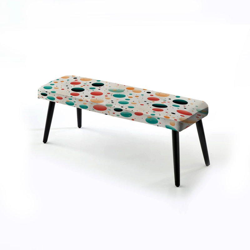 Motif à pois rétro - Banc rembourré noir à pois