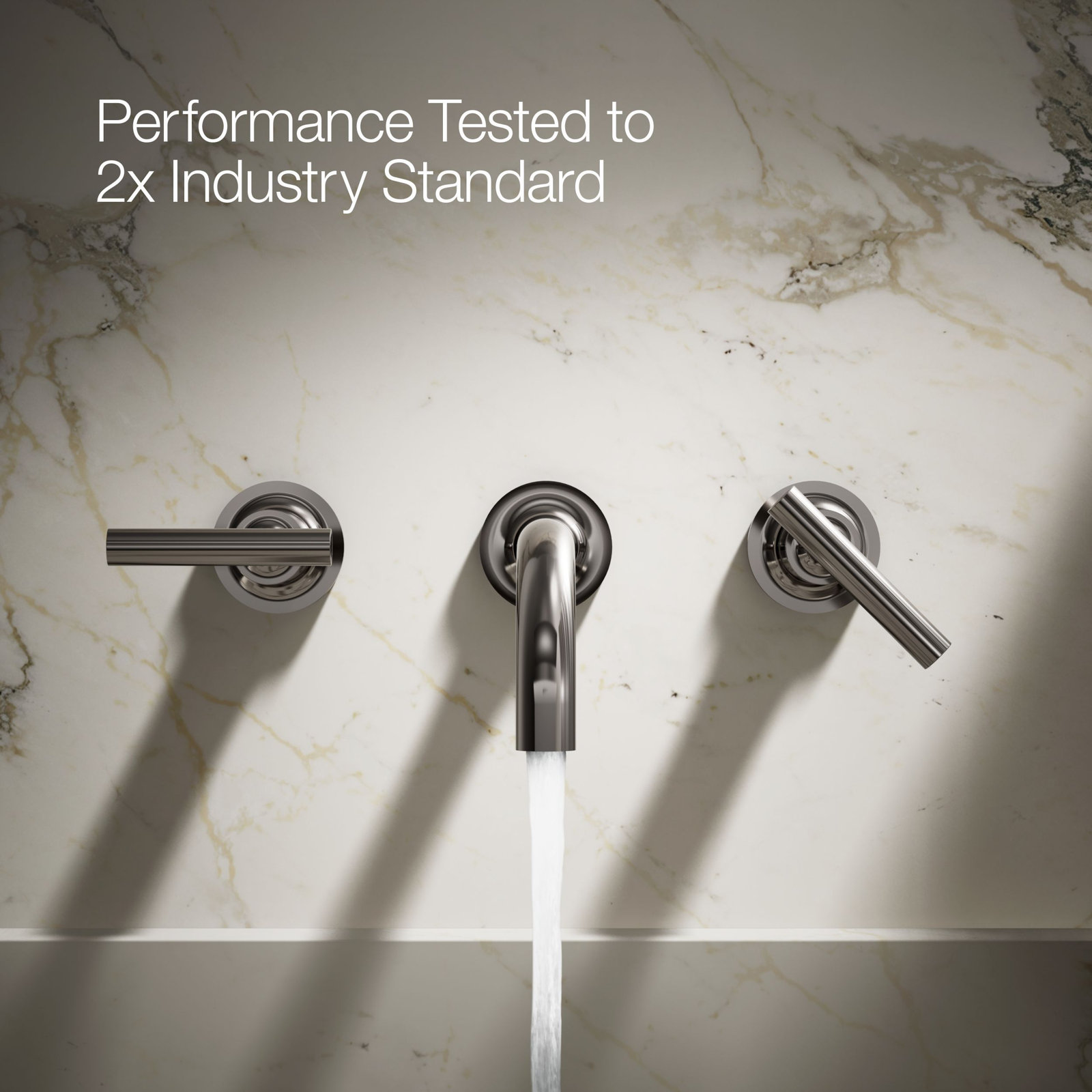 Purist Wall Mounted Bathroom Faucet, Lever Handle, Vibrant Titanium