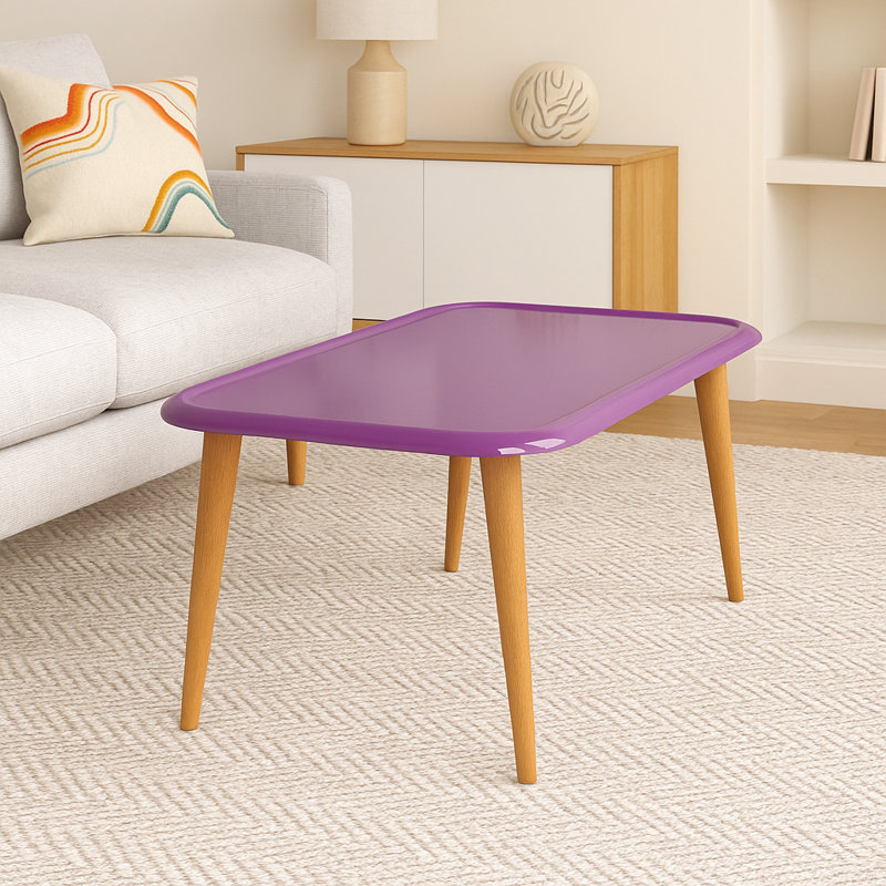 Deandra 89.5cm W Coffee Table, Purple