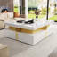 Table basse moderne carrée avec rangement et 4 tiroirs-129223084