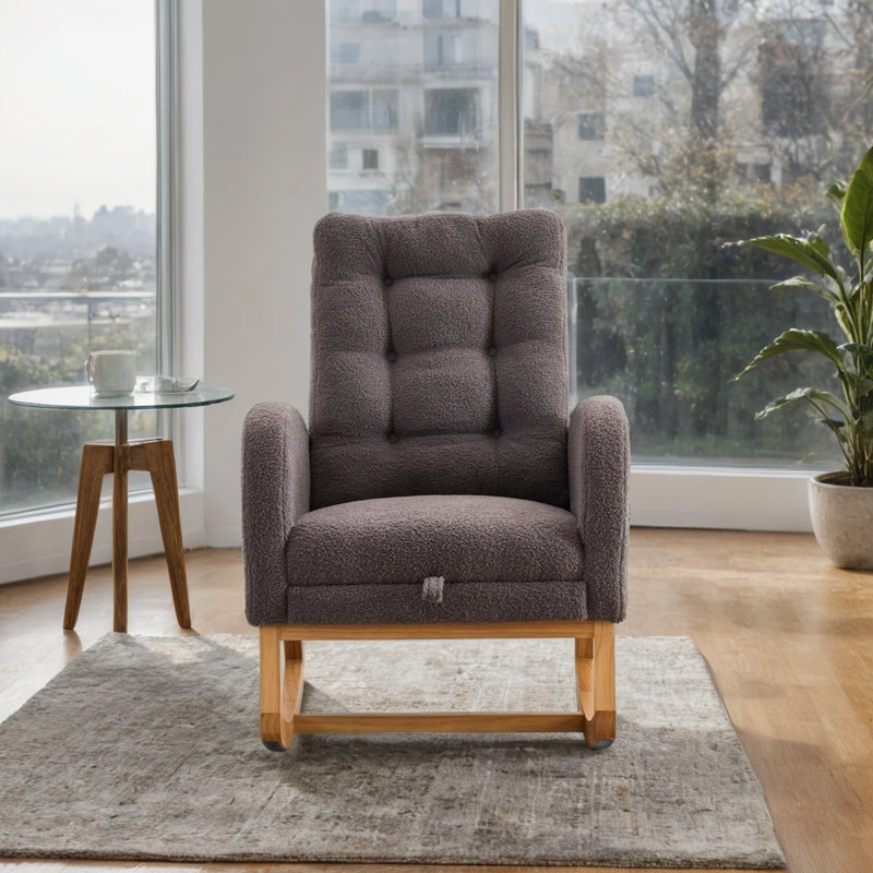 Chaise berçante Comfort - repose-pieds réglable et rangement dissimulé - coussin en mousse de 4 po pour une détente toute la journée