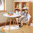 Kids Table And Chair Set, Table And Chairs For Kids Aged 3-12 Year, Toddler Table And Chairs With Ergonomic Back Support, Table & 4 Chairs-white