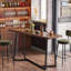 Table de bar à hauteur de comptoir industrielle, table de pub en bois massif de 62,99 pouces pour la salle à manger, cuisine