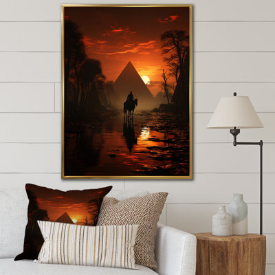 Silhouette de pyramide égyptienne encadrée sur toile