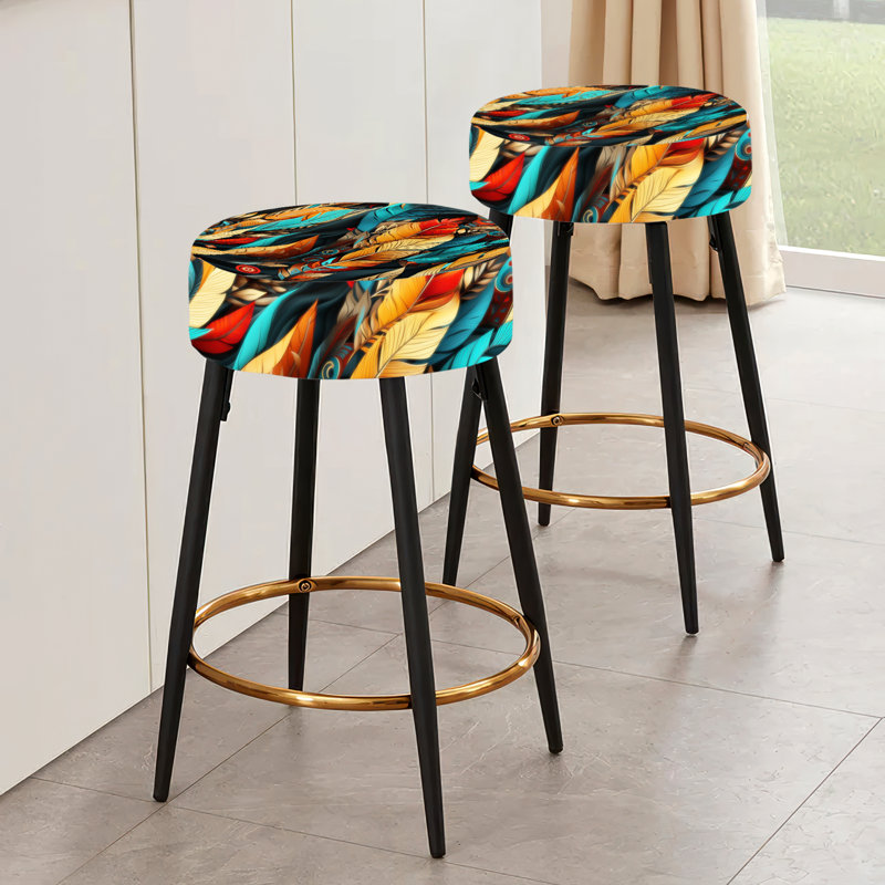 Tapisserie tribale motif bohème - ensemble de 2 tabourets de bar Boho