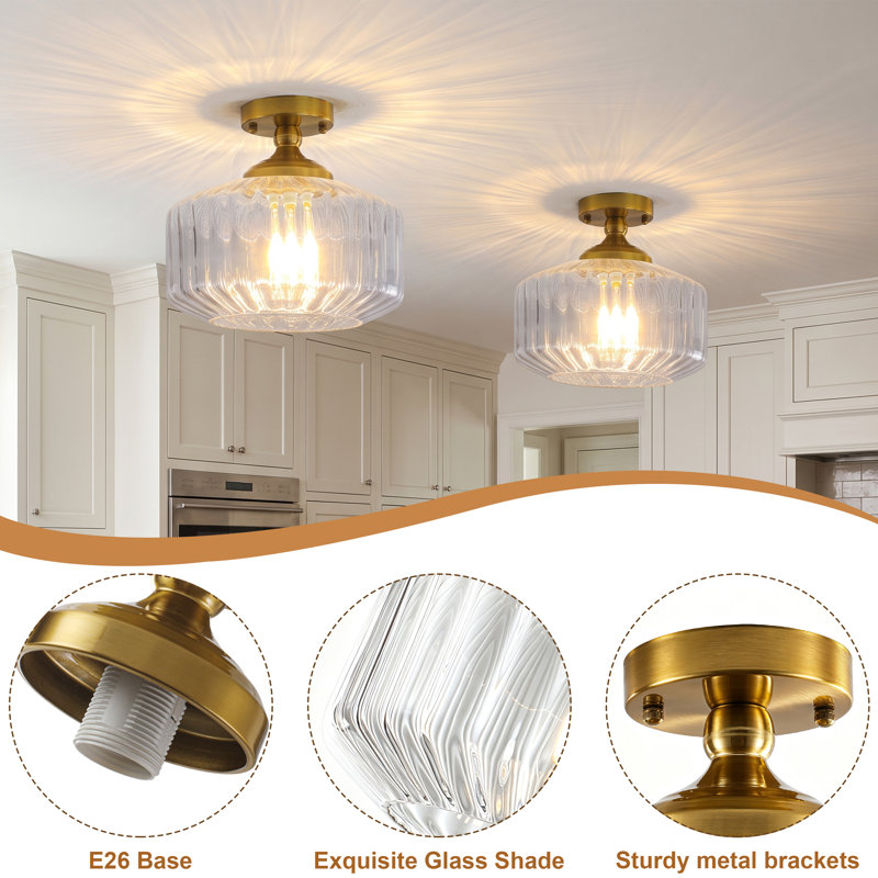 1-Light Semi Flush Mount Ceiling Light