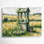 «Farm Water Well», art mural sur toile beige-1909723579