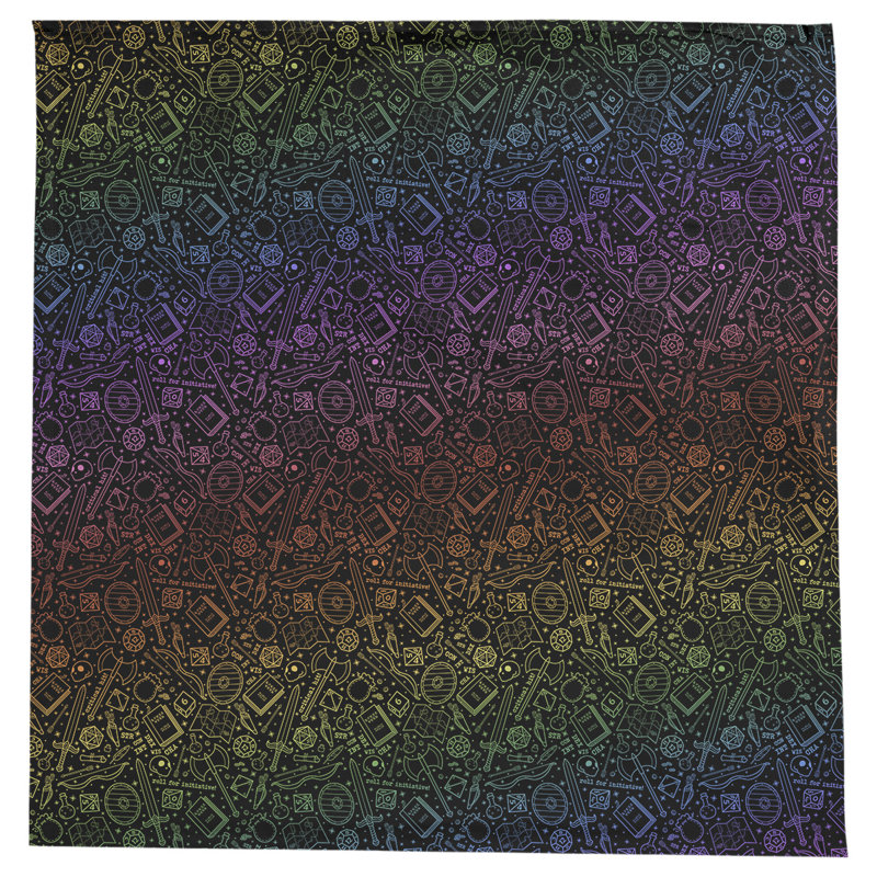 Leffel RPG Pattern Tablecloth, Black/Rainbow